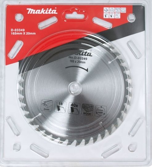 Pjovimo diskas medienai Makita; 165x2x20,0 mm; Z40; 18°  