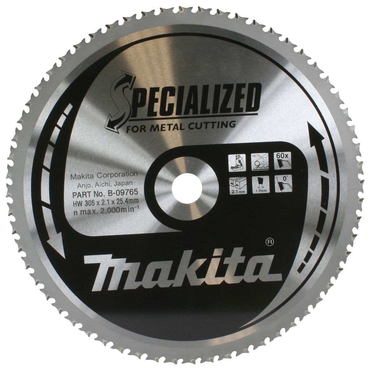 Pjovimo diskas metalui Makita; 305x1,7x25,4 mm; Z60; -5°  