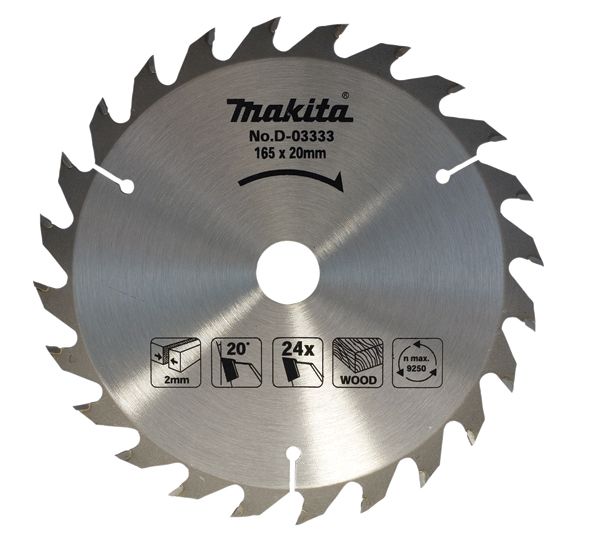 Pjovimo diskas medienai Makita; 165x20,0 mm; Z24; 20°