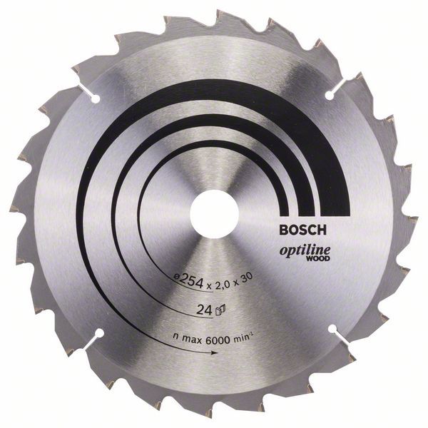 Pjovimo diskas medienai Bosch SPEEDLINE WOOD; 254x2x30,0 mm; Z24; 15°  