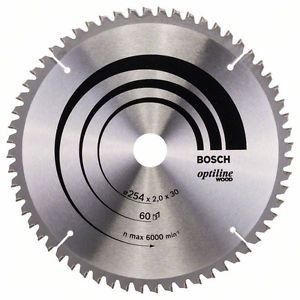 Pjovimo diskas medienai Bosch OPTILINE WOOD; 254x2x30,0 mm; Z60; -5°  