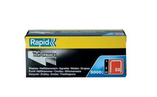 Kabės Rapid 23808700; 5000 vnt.; tipas 53; galvanizuotos; 4 mm