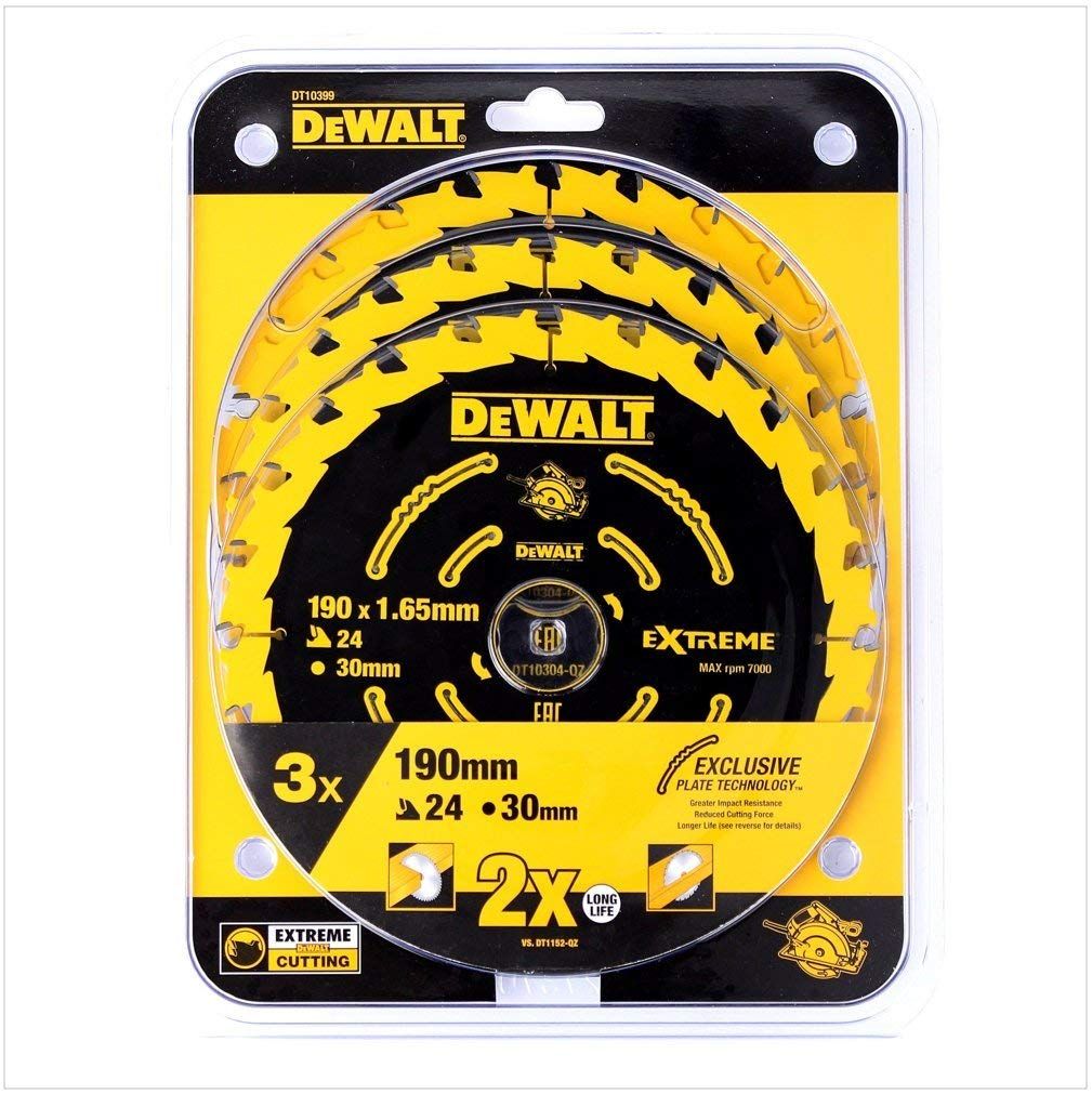 Pjovimo diskas medienai DeWalt; 190x1,65x30,0 mm; Z24; 18° 