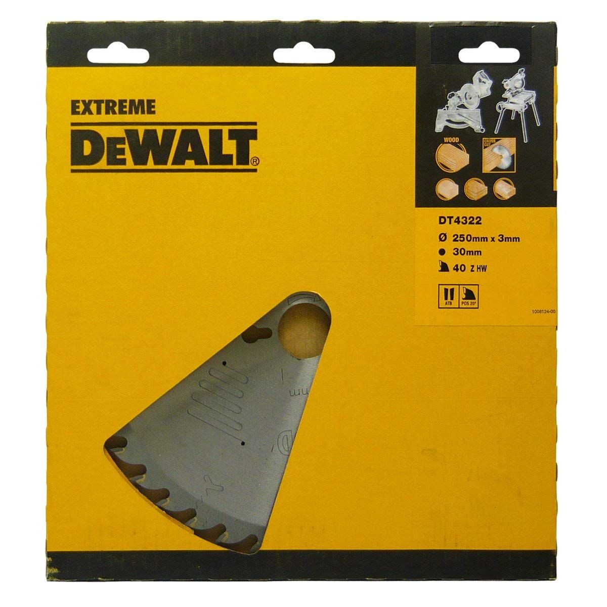 Pjovimo diskas medienai DeWalt; 250x3x30,0 mm; Z40; 10° 