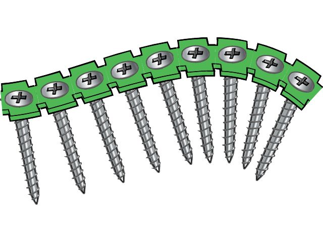 Sraigtai juostoje medžio drožlėms blizgaus cinkavimo, mediniam profiliui Essve 542355; 4,2x55 mm; 1000 vnt.