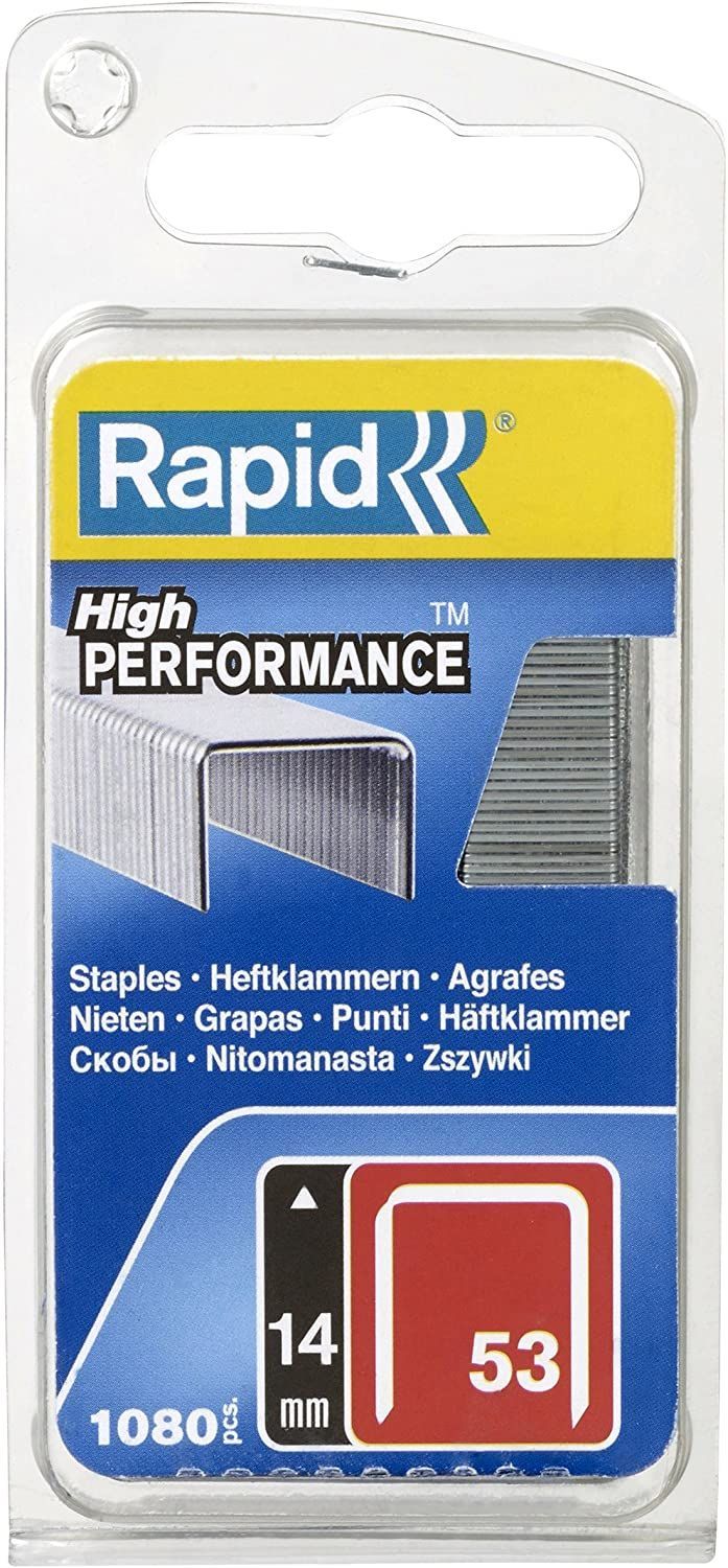 Kabės Rapid 40109506; 14 mm; 1080 vnt.; tipas 53; galvanizuotos