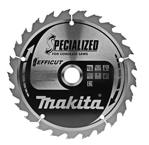 Pjovimo diskas medienai Makita EFFICUT; 165x1,4x20,0 mm; Z25; 23°