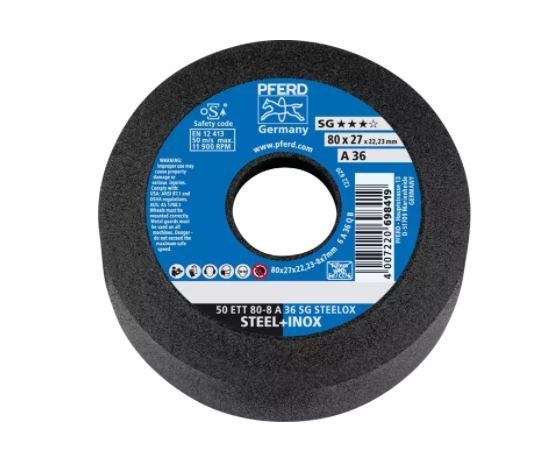 Šlifavimo puodelis PFERD SG STEELOX; 80x27x8 mm; A36