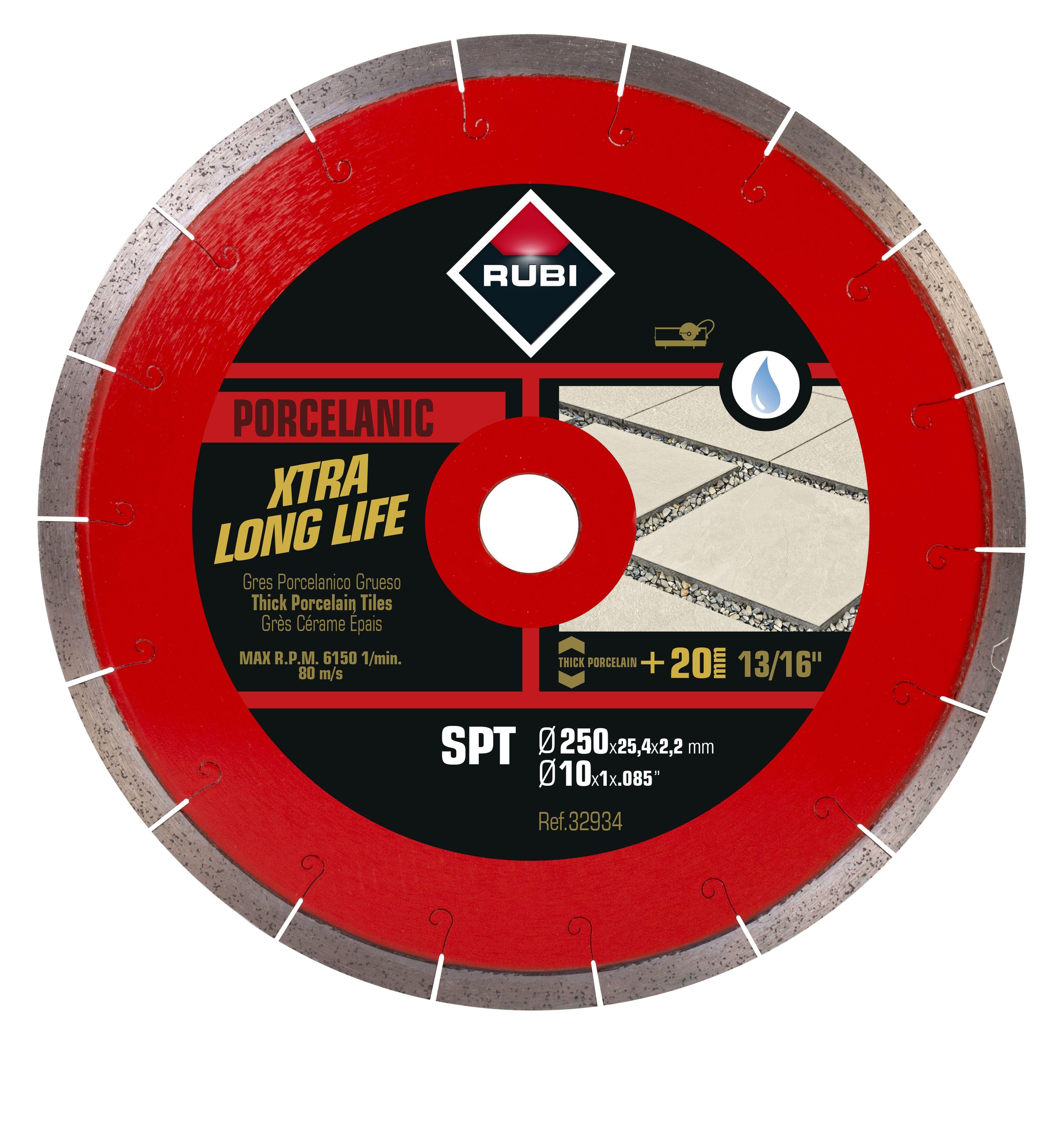 Deimantinis pjovimo diskas šlapiam pjovimui Rubi SPT 250 PREMIUM; 250 mm