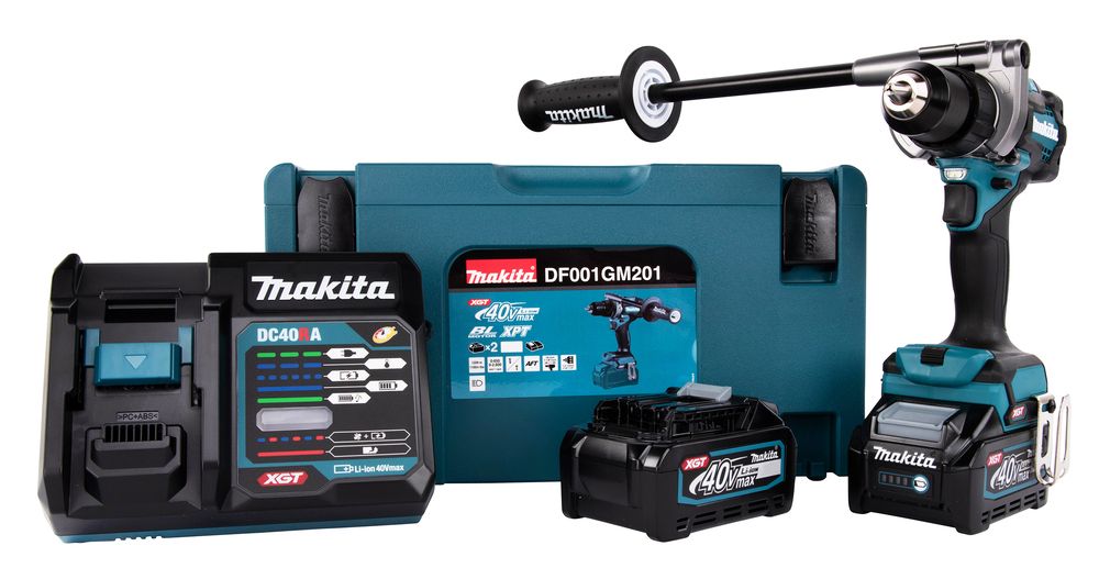 Suktuvas-gręžtuvas Makita DF001GM201; 40 V; 2x4,0 Ah akum.