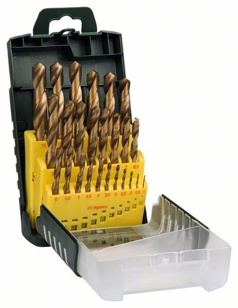 Grąžtų komplektas Bosch HSS-TiN; 1-13 mm; 25 vnt.