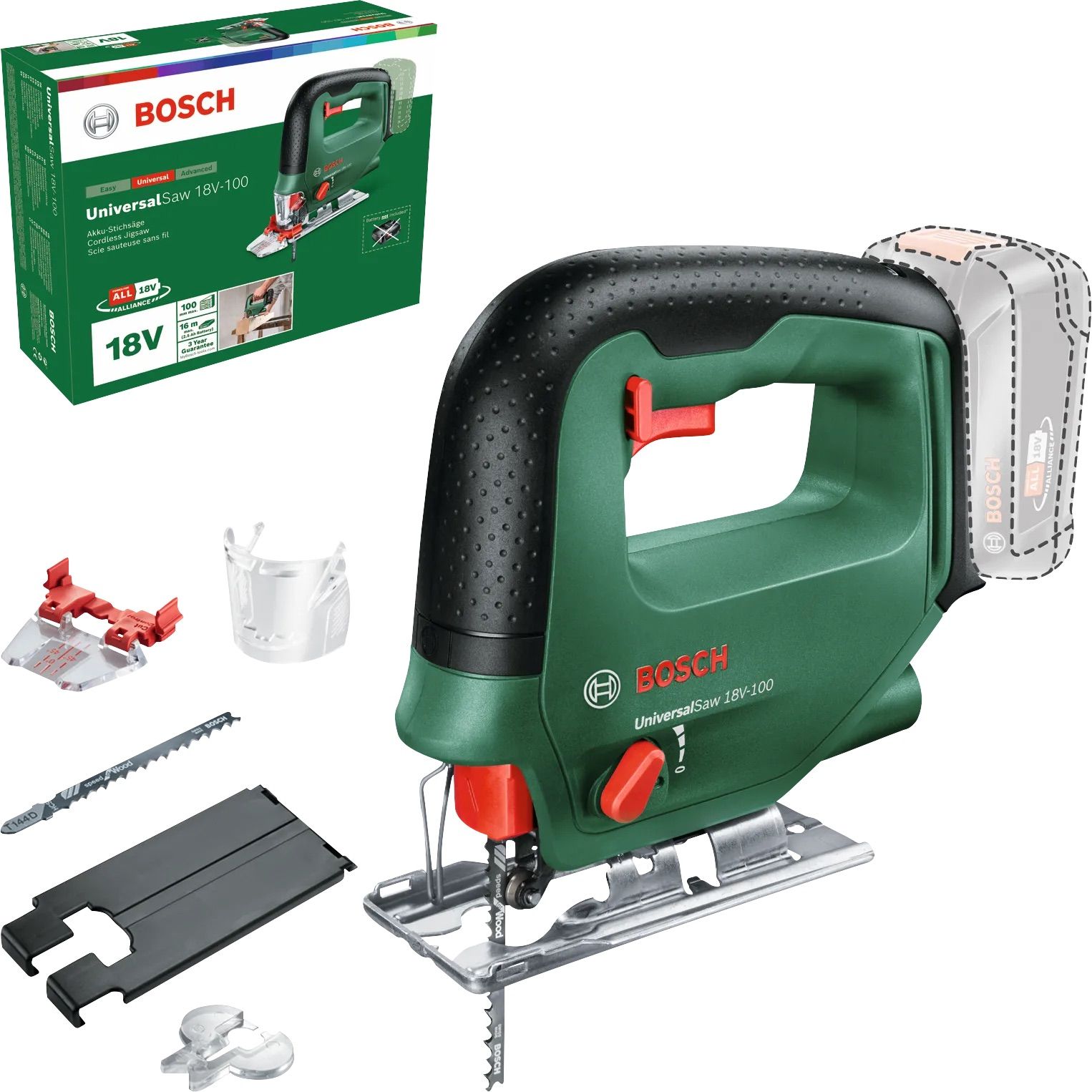 Akumuliatorinis siaurapjūklis Bosch UniversalSaw 18 solo; 18 V (be akumuliatoriaus ir pakrovėjo)