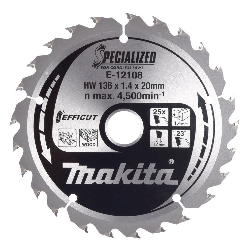 Pjovimo diskas Makita E-12108; 136x1,4x20 mm; Z25; 23°