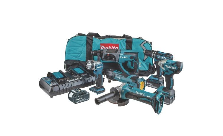 Įrankių rinkinys Makita DLX6100PX1 (DHP482 + DTD156 + DTM51Z + DHR202 + DGA452 +...