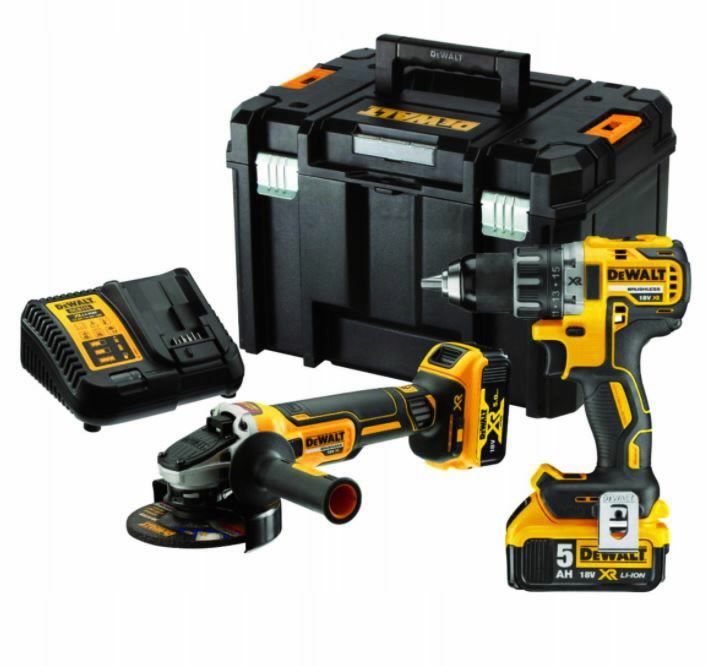Įrankių rinkinys DeWalt DCK2020P2T-QW (DCG405 + DCD791); 18 V; 2x5,0 Ah akum.
