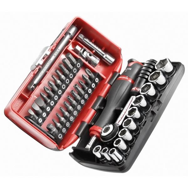 Galvučių su antgaliais rinkinys Facom R2NANO; 1/4''; 38 vnt.