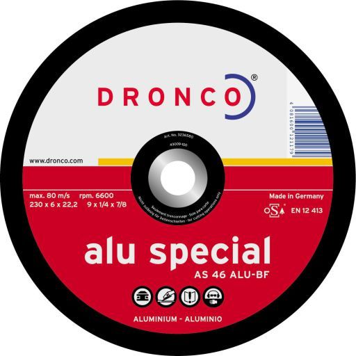 Abrazyvinis pjovimo diskas Dronco ALU SPECIAL AS 46 ALU; 125x6x22,23 mm; 1 vnt.