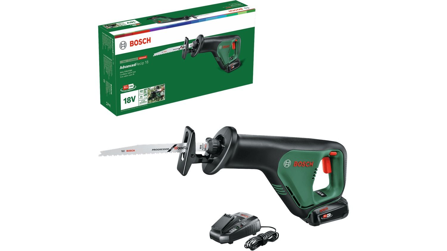 Akumuliatorinis tiesinis pjūklas Bosch Advanced Grind 18; 18 V; 1x2,5 Ah akum.