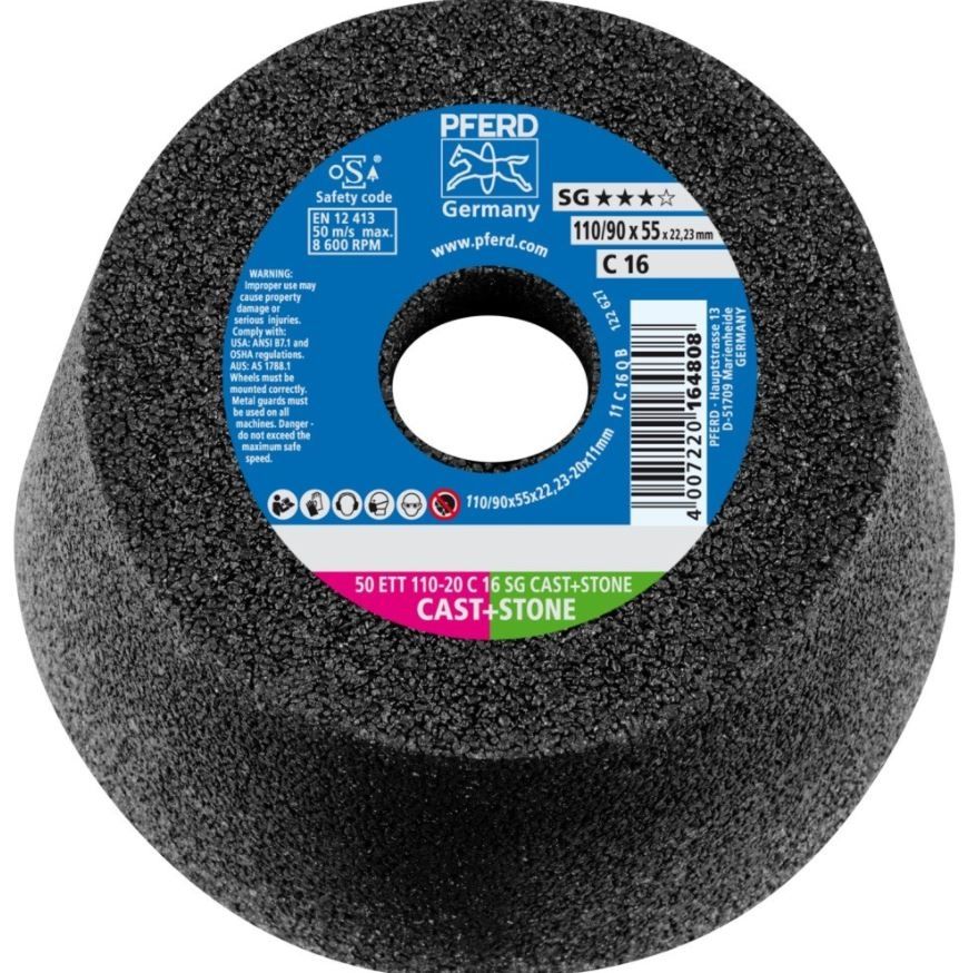 Šlifavimo puodelis Pferd C16 SG CAST+STONE 50 ETT; 110x20 mm  