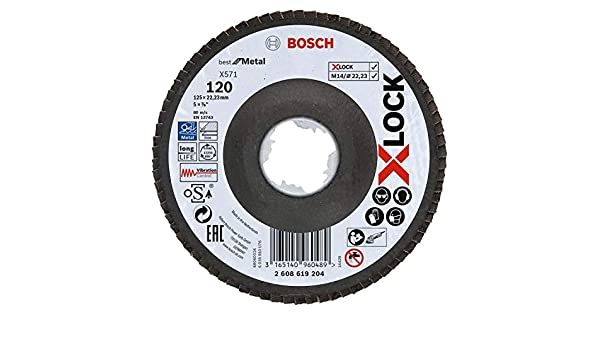 Vėduoklinis šlifavimo diskas Bosch X-LOCK; 125 mm; K 120