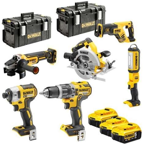 Įrankių rinkinys DeWalt DCK623P3-QW (DCG405 + DCS367 + DCS570 + DCF887 + DCD796 + DCL050); 18 V; 3x5,0 Ah akum.