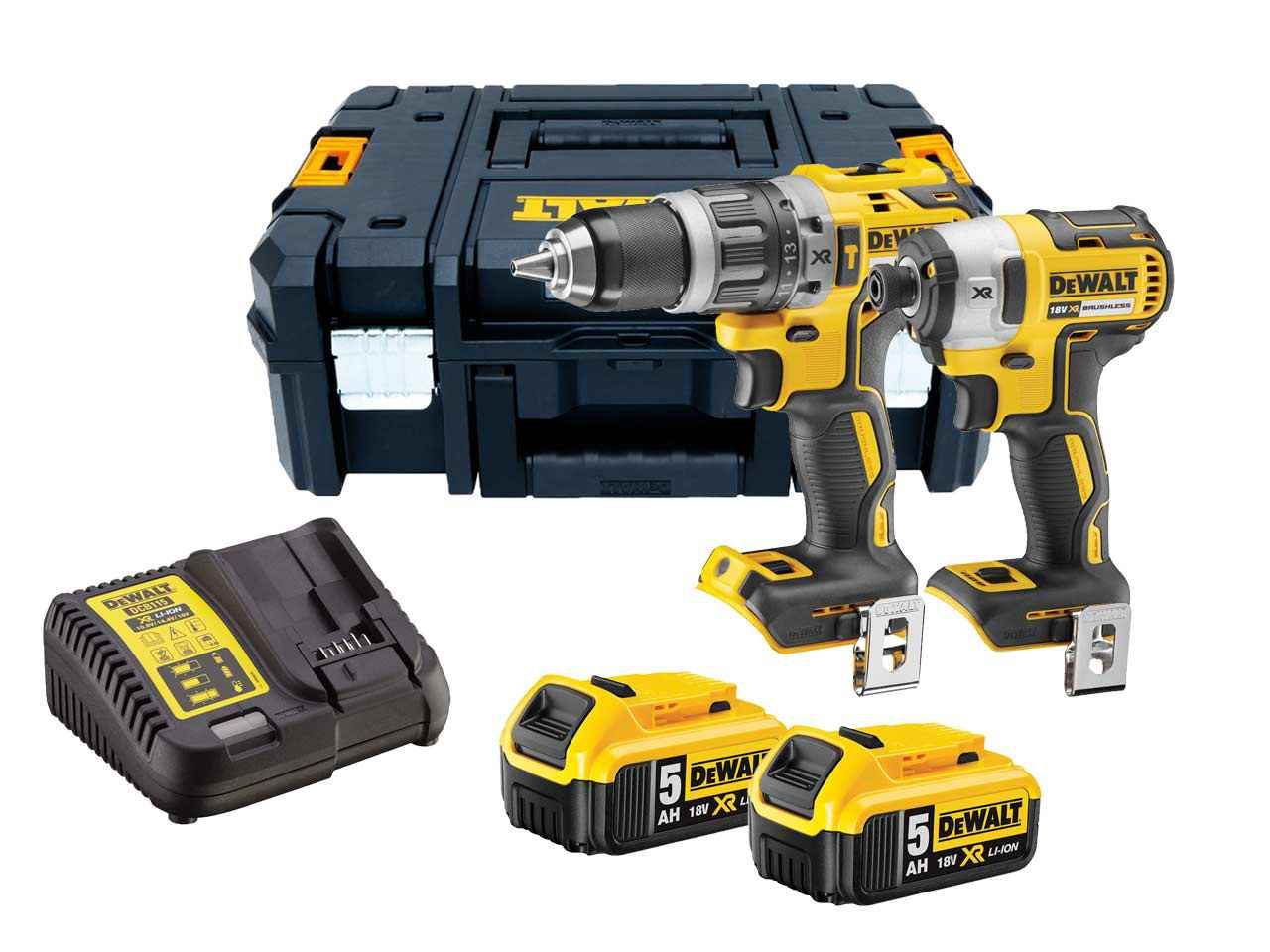 Įrankių rinkinys DeWalt DCK266P2T-QW (DCD796 + DCF887); 18 V; 2x5,0 Ah akum.