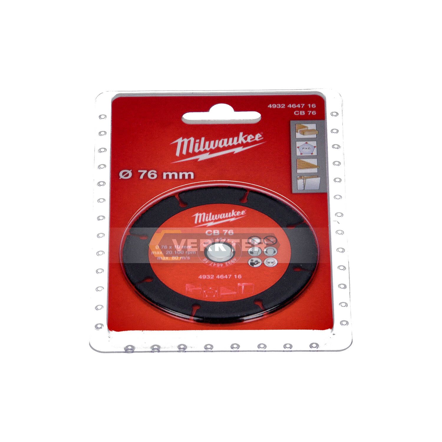 Pjovimo diskas medienai Milwaukee 4932464716; 76x1 mm 