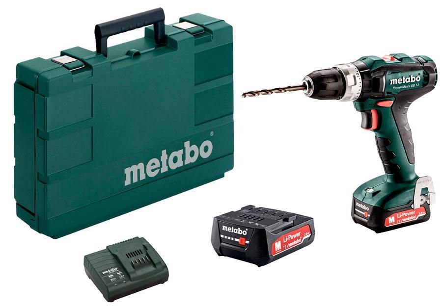 Smūginis suktuvas-gręžtuvas Metabo PowerMaxx SB 12V; 2x2,0 Ah akum.