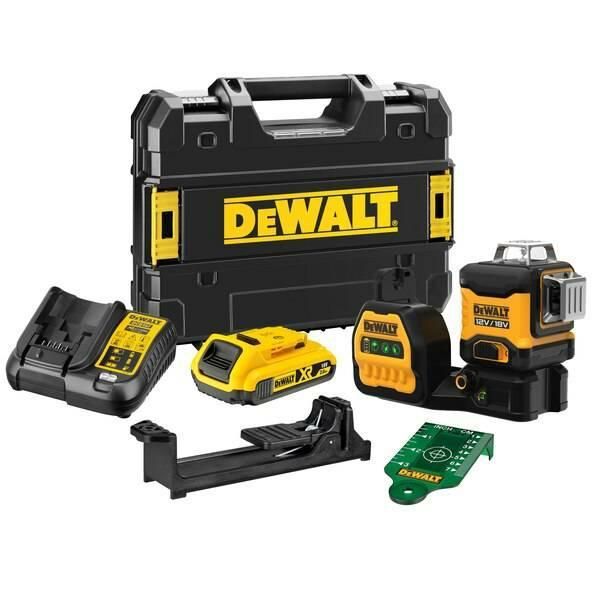 Kryžminis lazerinis nivelyras DeWalt XR DCE089D1G18; 18 V; 1x2,0 Ah akum.