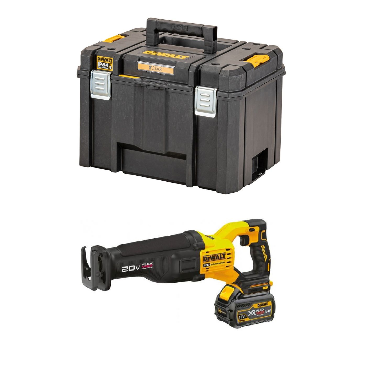 Tiesinis pjūklas DeWalt XR DCS386T1; 18 V; 1x6,0 Ah akum.