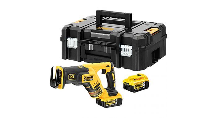 Akumuliatorinis tiesinis pjūklas DeWalt DCS367P2-QW; 18 V; 2x5,0 Ah akum.