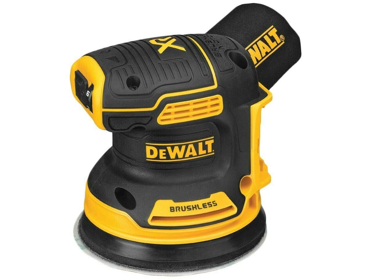 Ekscentrinis šlifuoklis DeWalt DCW210N-XJ; 18 V (be akumuliatoriaus ir pakrovėjo)