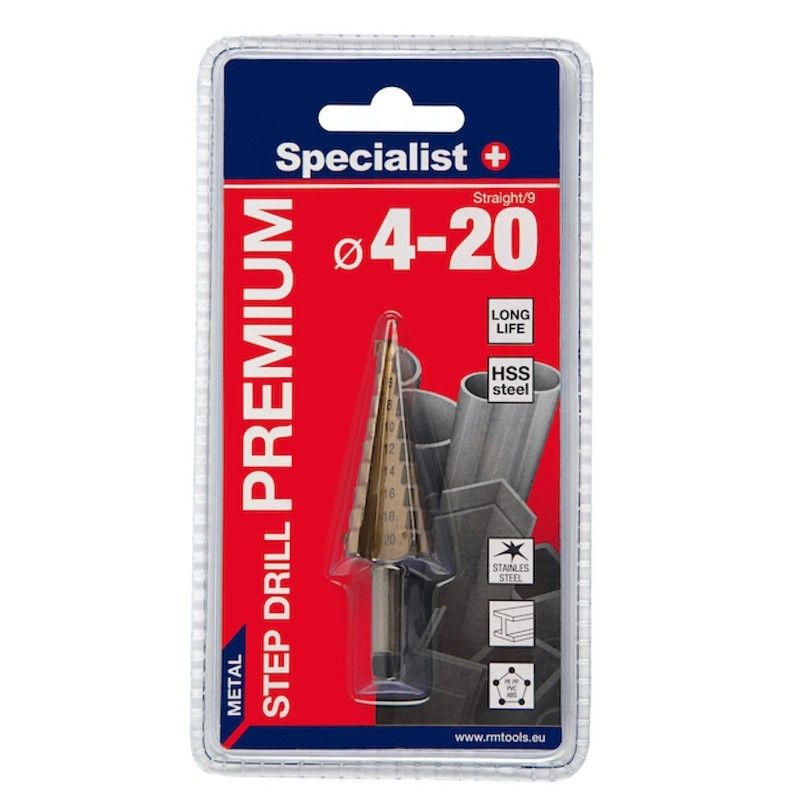 Pakopinis grąžtas Specialist Premium; 4-20 mm