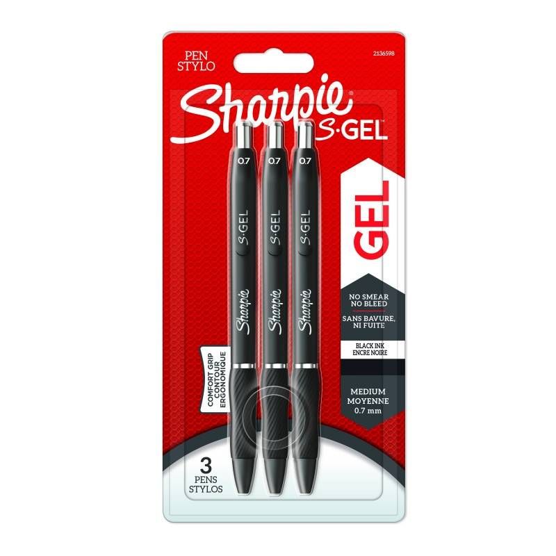Žymeklių rinkinys Sharpie S Gel; 3 vnt.; juodas