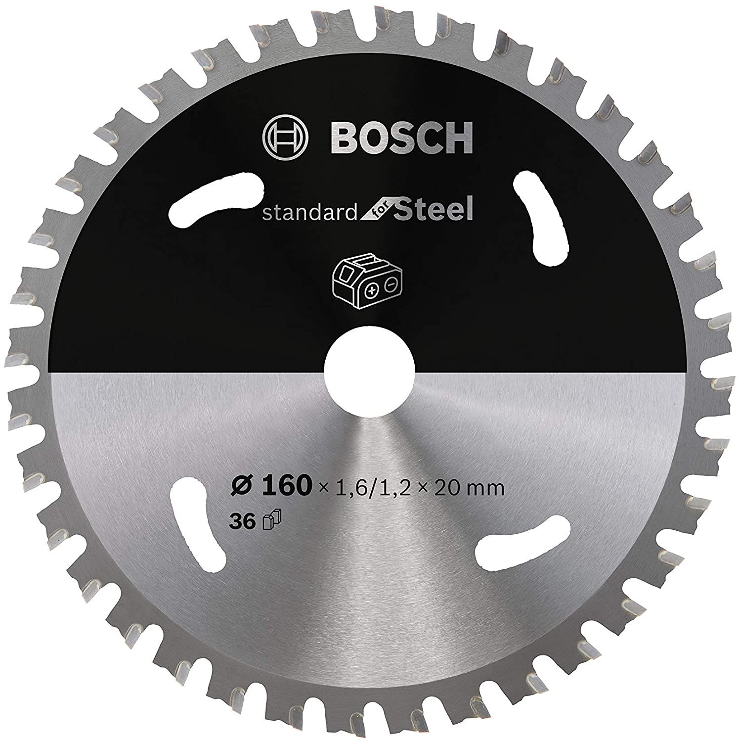 Pjovimo diskas metalui Bosch Standard for Steel; 160x20 mm; Z36; 6°
