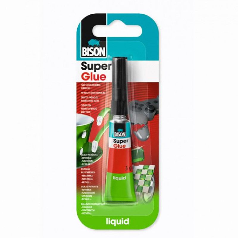 Universalūs klijai Bison 6310725 Super Glue Liquid; 3 g