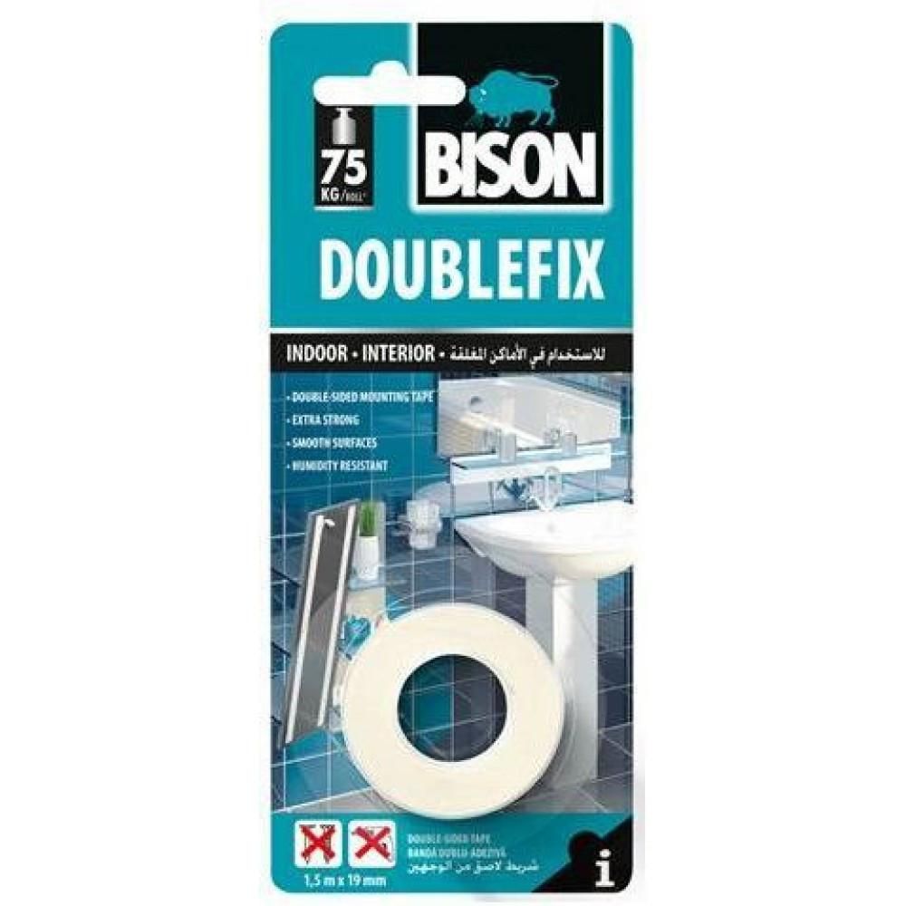 Dvipusė lipni juosta Bison 1493045 Double Fix; 19 mm; 1,5 m