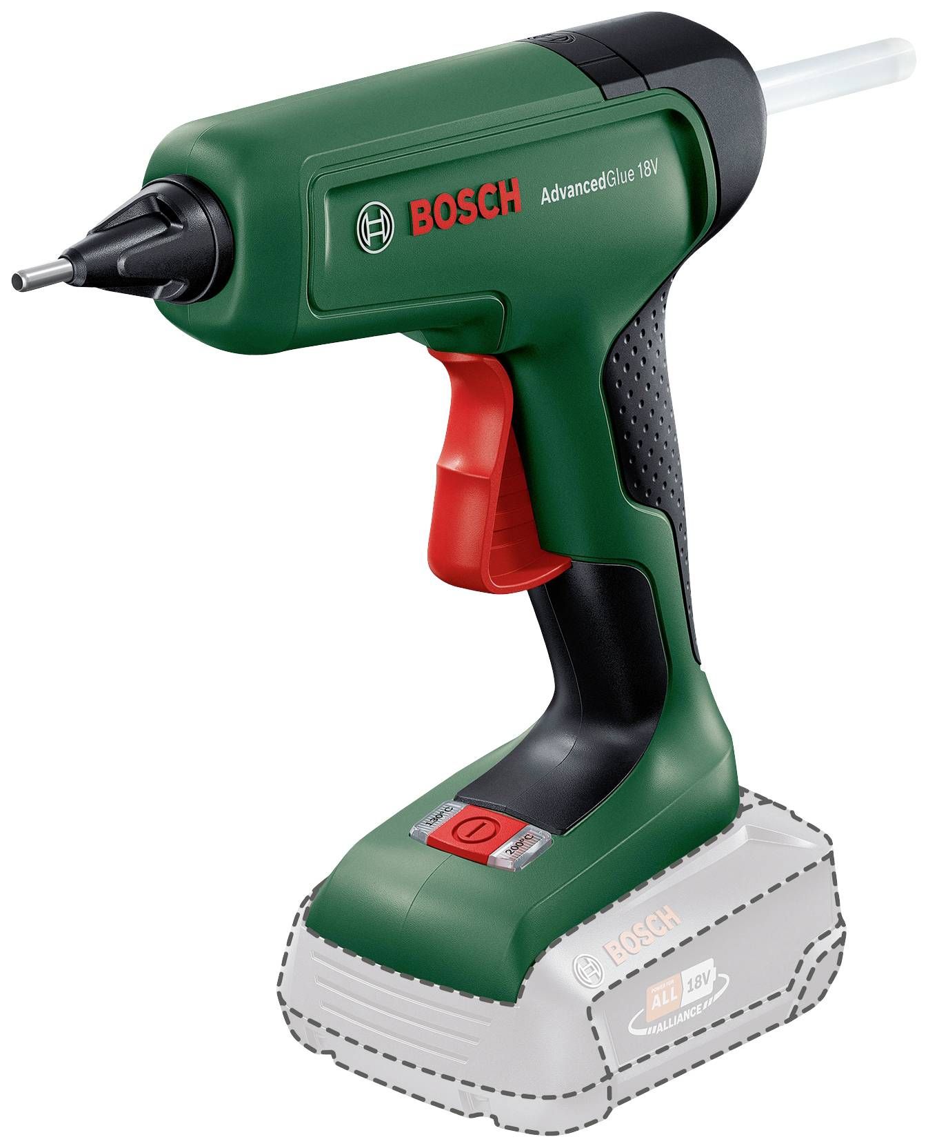 Klijų pistoletas Bosch Advanced Glue 18V; 18 V (be akumuliatoriaus ir pakrovėjo)