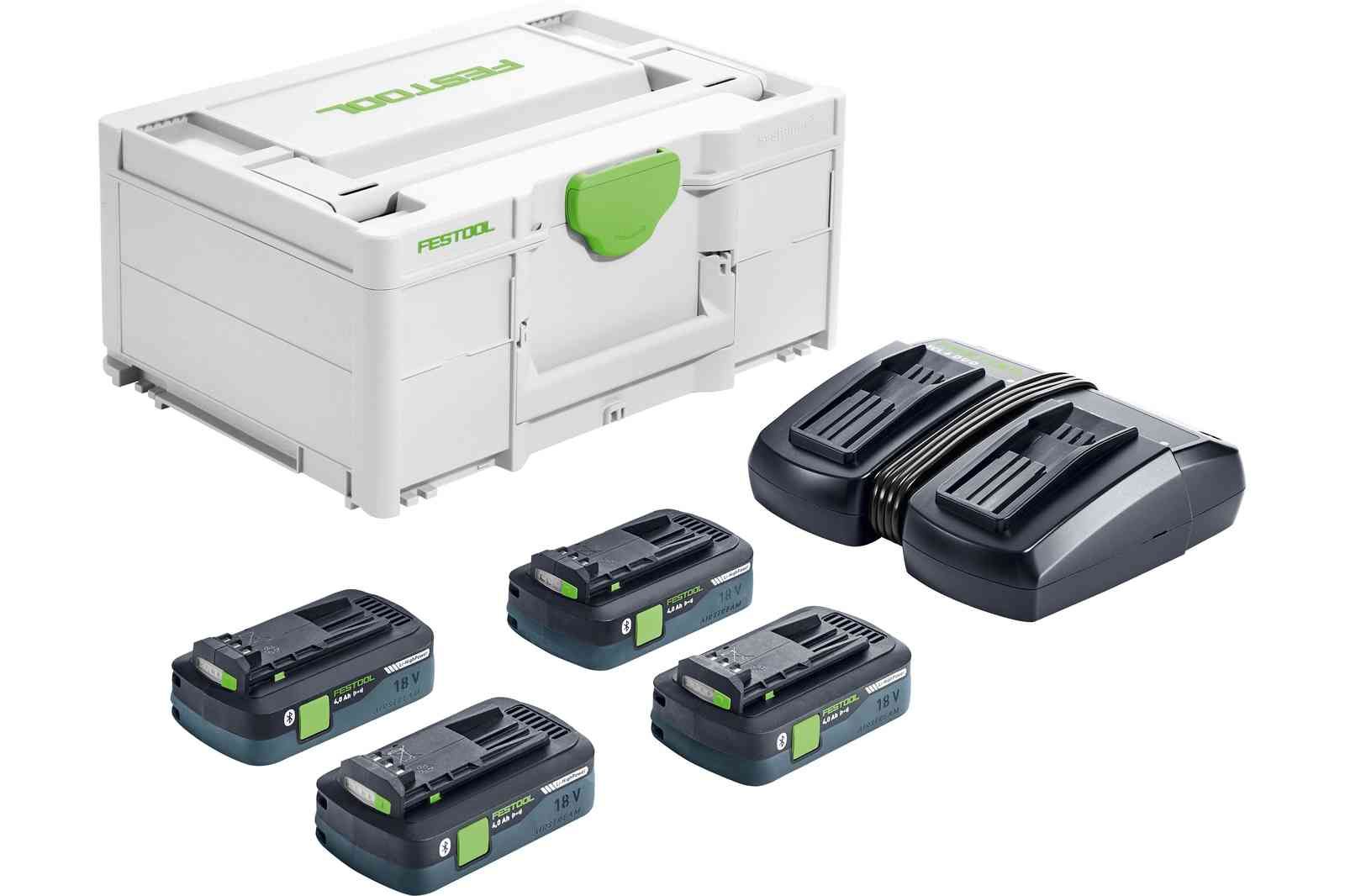 Priedų rinkinys Festool SYS 18V 4x4,0/TCL 6 DUO; 18 V; 4x4,0 Ah akum.