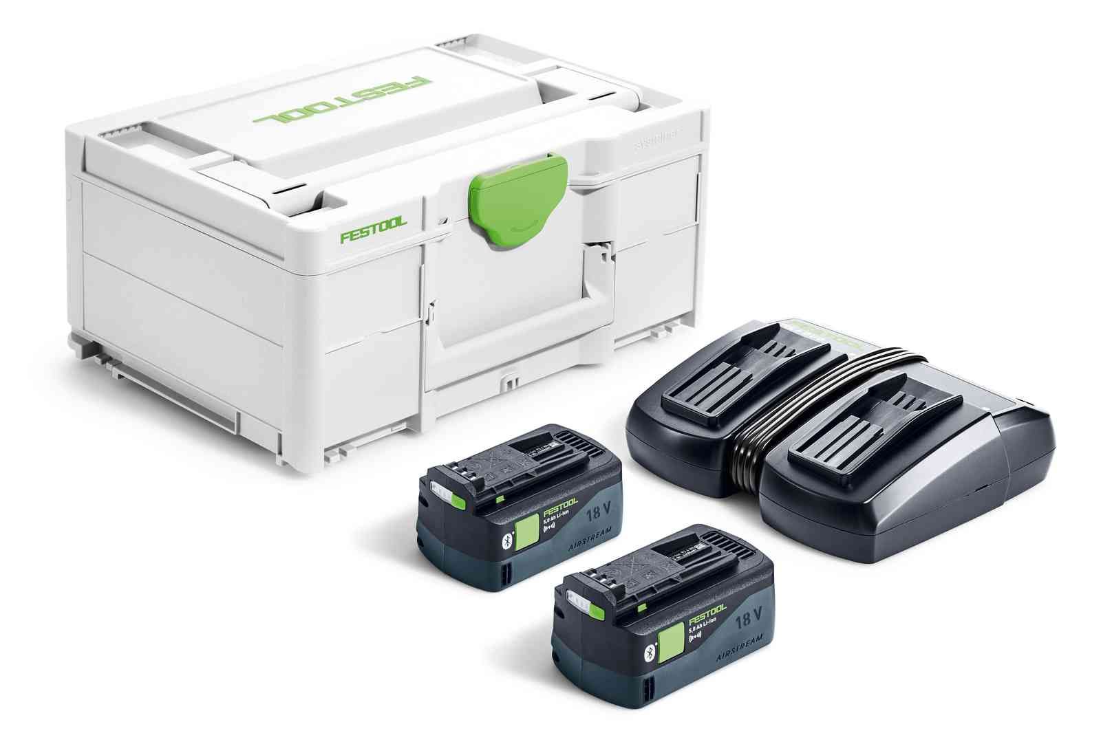 Priedų rinkinys Festool SYS 18V 2x5,0/TCL 6 DUO; 18 V; 2x5,0 Ah akum.