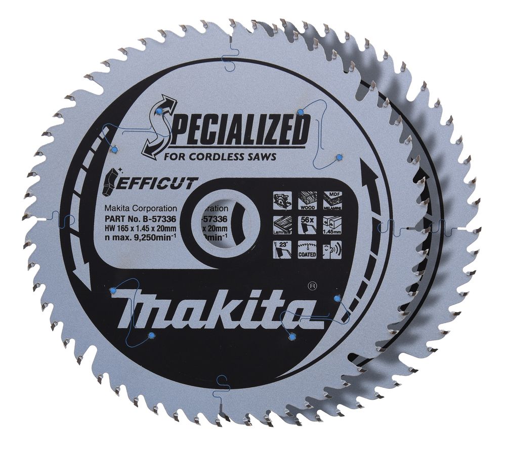 Pjovimo diskas Makita B-57336-2; 165x1,45x20 mm; Z56; 23°; 2 vnt.