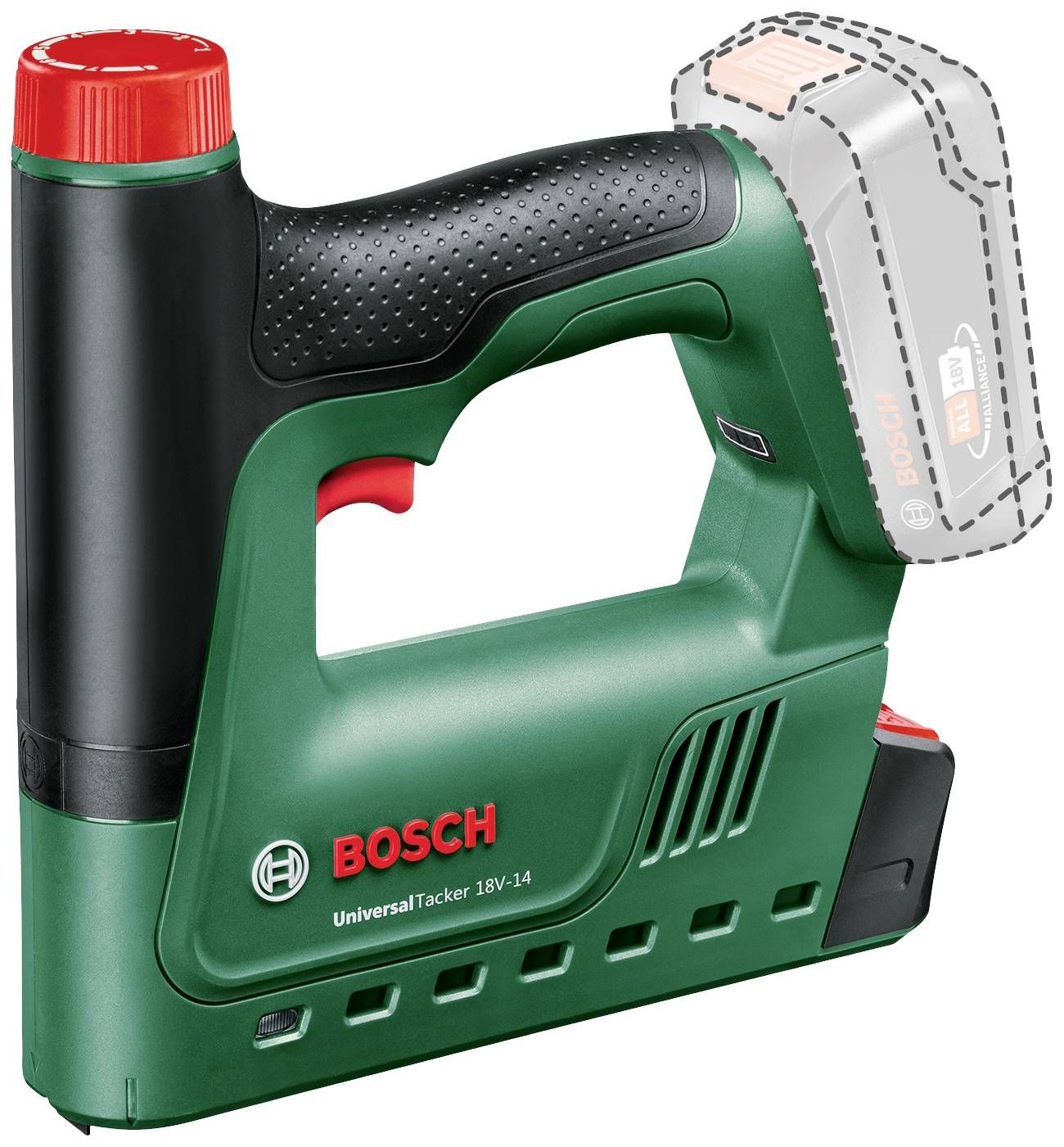 Akumuliatorinis kabių pistoletas Bosch UniversalTacker 18V-14; 18 V (be akumuliatoriaus ir pakrovėjo)