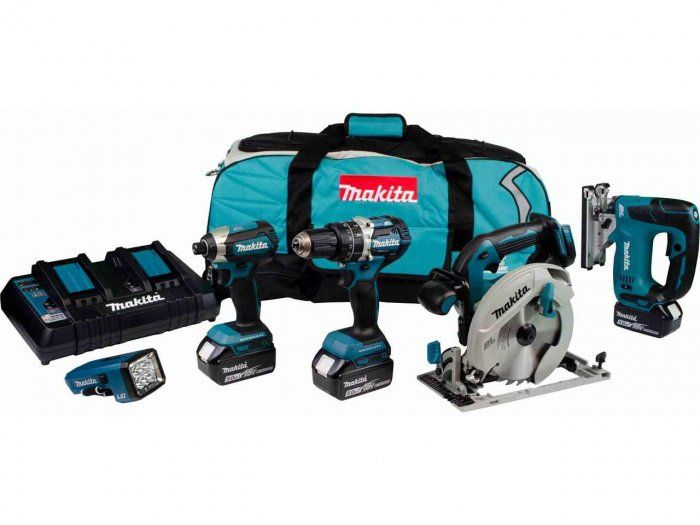 Įrankių rinkinys Makita DLX5043PT (DHP484Z+DHS680Z+DJV182Z+DTD153Z+DML186); 18 V;...