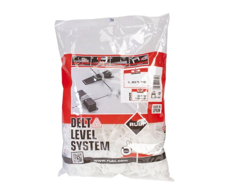 Plytelių lygio indikatorius Rubi DELTA LEVEL.SYS.; 6-15 mm; 5 mm; 400 vnt.