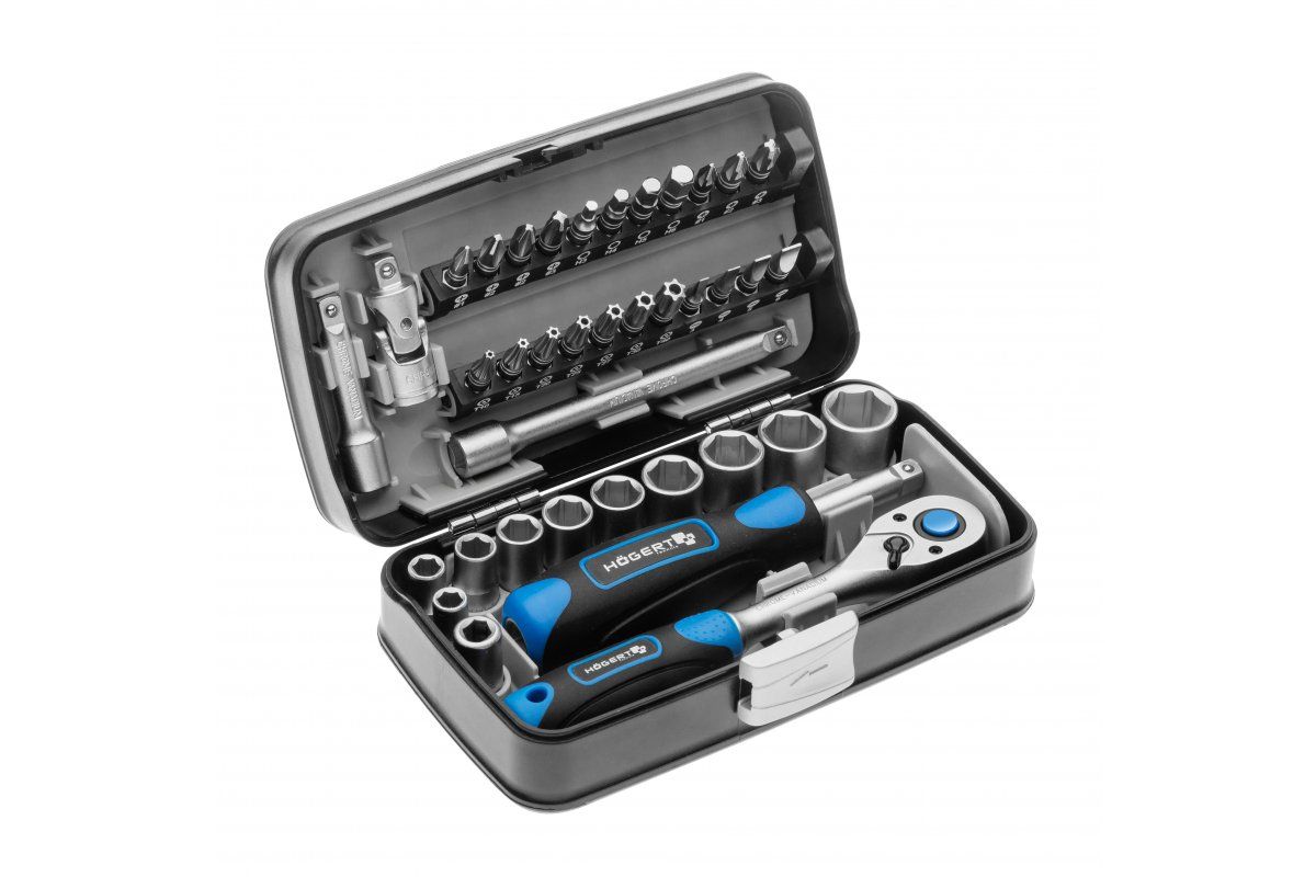 Įrankių komplektas Hogert HT1R462; 1/4''; 38 vnt.