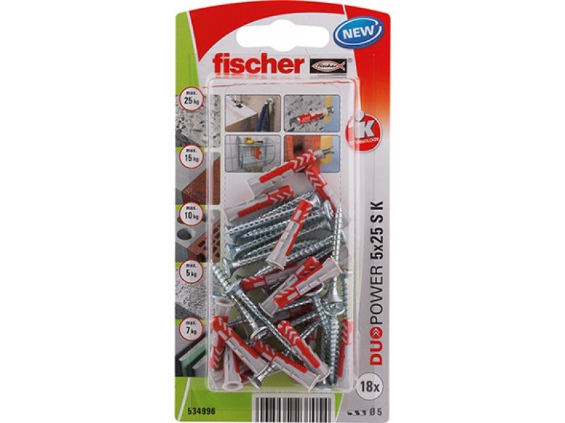 Kaištis su varžtu Fischer S K NV; 6x30 mm; 12 vnt.