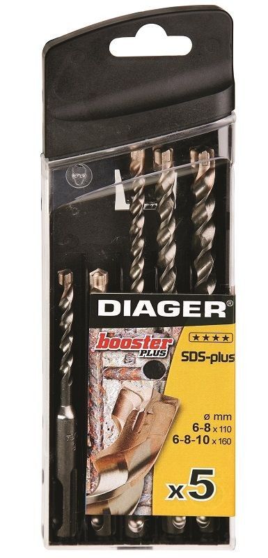 Grąžtų komplektas betonui Diager 104B; 6/8/10 mm; 5 vnt.