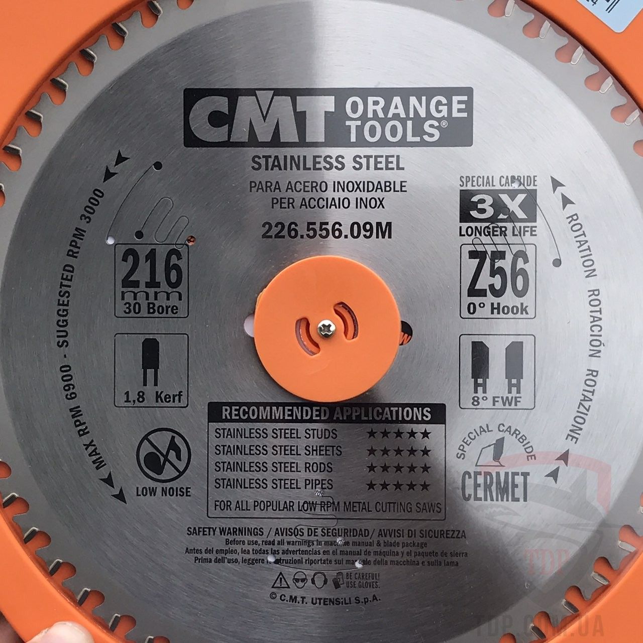 Pjovimo diskas metalui CMT 226; 216x1.8x30; Z56; 10° 