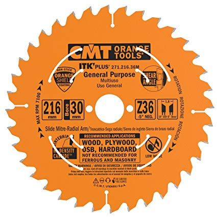 Pjovimo diskas medienai CMT 271; 216x1,8x30; Z36; -5° 