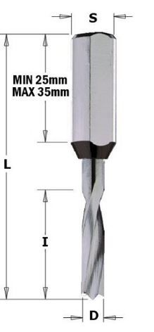 Grąžtas medienai CMT 310.050.22; D=5 mm; LH 